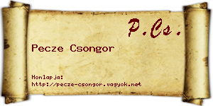 Pecze Csongor névjegykártya